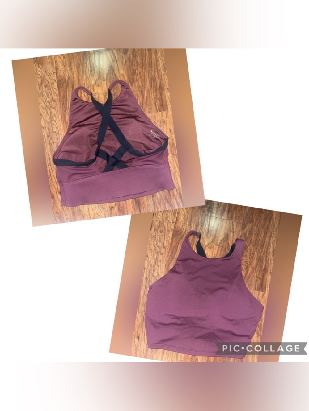 LIKE NEW ATHLETA PALM CONSCIOUS BIKINI TOP A-C IN DECADENT CHOCOLATE - SZ LARGE